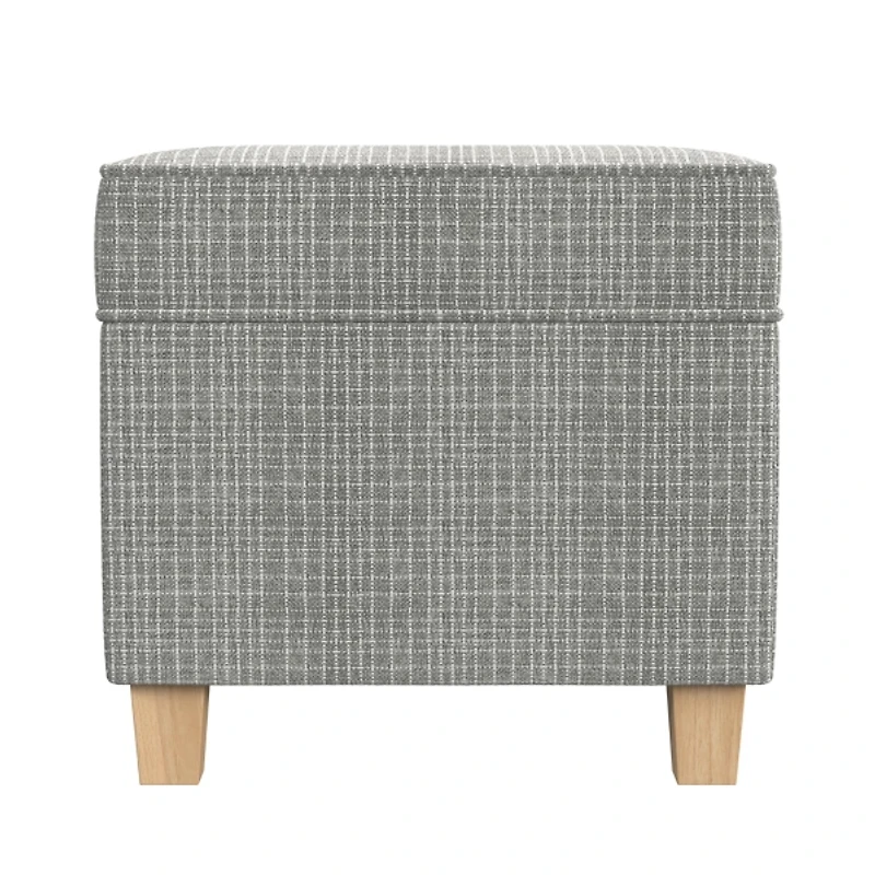 Sage Mini Grid Pattern Square Storage Ottoman