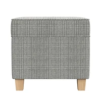 Sage Mini Grid Pattern Square Storage Ottoman