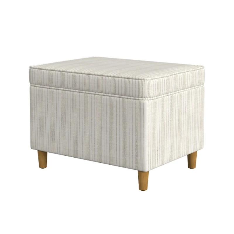 Marigold Pinstripe Upholstered Storage Ottoman