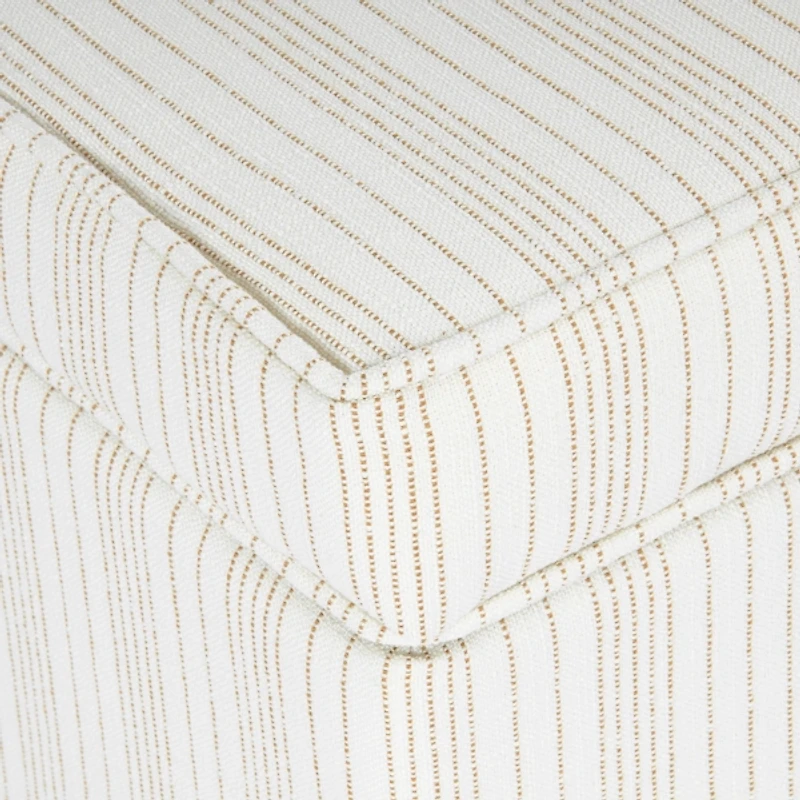 Marigold Pinstripe Upholstered Storage Ottoman