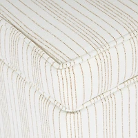 Marigold Pinstripe Upholstered Storage Ottoman