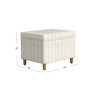 Marigold Pinstripe Upholstered Storage Ottoman