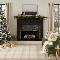 Beige & Ivory Plaid Grafix Area Rug