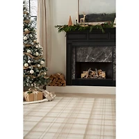 Beige & Ivory Plaid Grafix Area Rug
