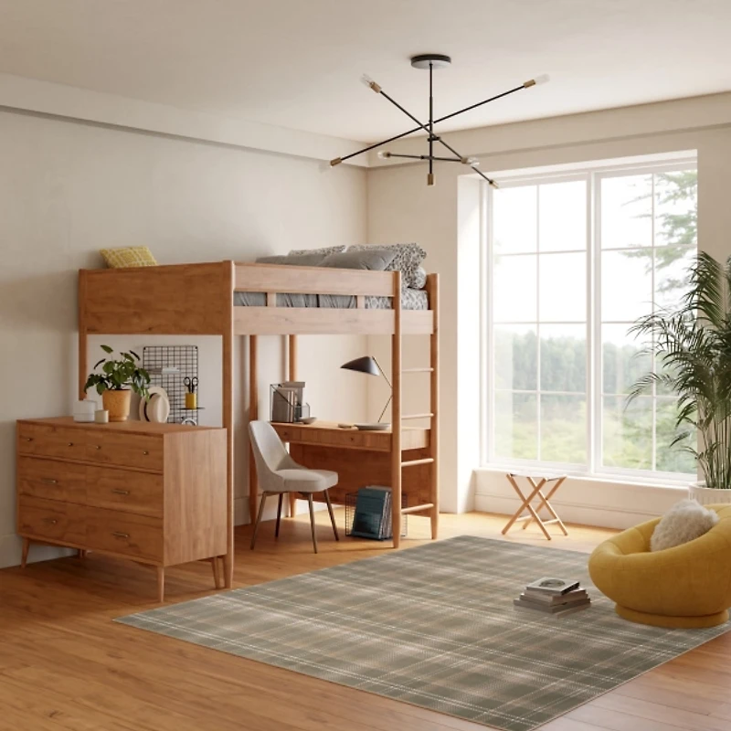 Olive Plaid Grafix Area Rug, 7x9