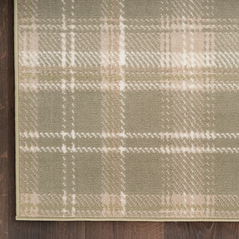 Olive Plaid Grafix Area Rug, 7x9