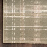 Olive Plaid Grafix Area Rug, 7x9