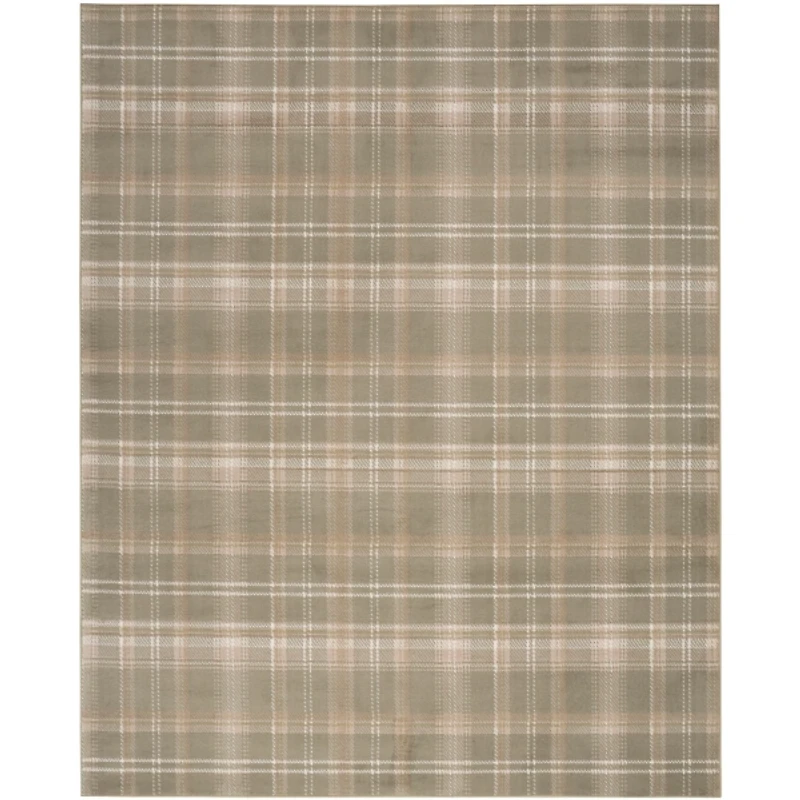 Olive Plaid Grafix Area Rug, 7x9