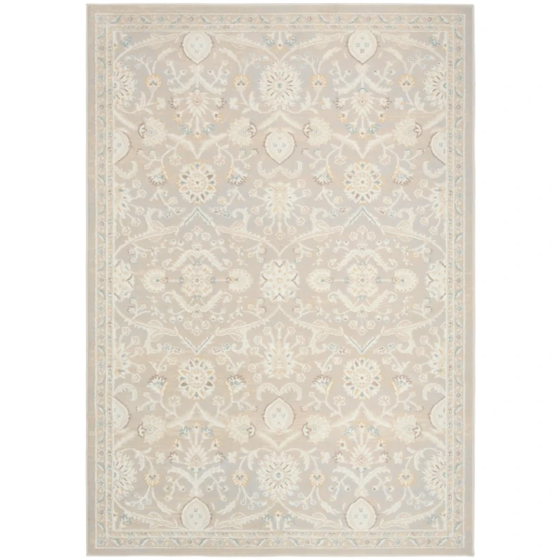 Isla Gray Floral Vine Area Rug, 5x7