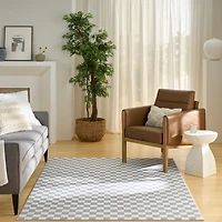 Blue & Ivory Checkered Serenity Area Rug