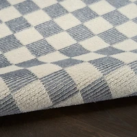 Blue & Ivory Checkered Serenity Area Rug
