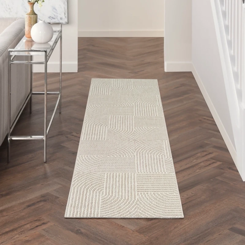 Beige Geometric Runner, 2x7