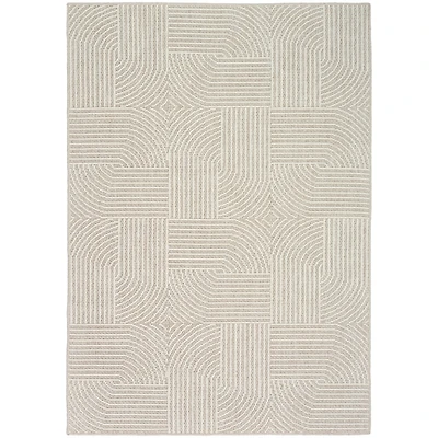 Beige Geometric Area Rug