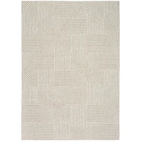 Beige Geometric Area Rug, 5x7