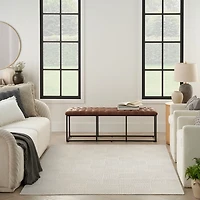 Ivory Geometric Area Rug, 7x9