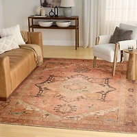 Center Medallion Washable Area Rug