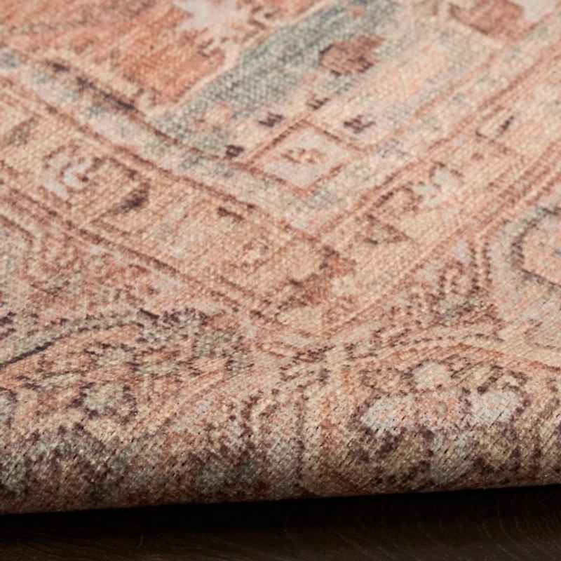 Ivory Center Medallion Washable Area Rug