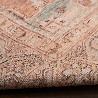 Ivory Center Medallion Washable Area Rug