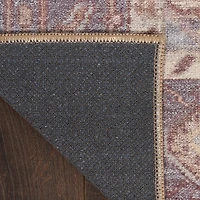 Purple & Ivory Medallion Washable Area Rug