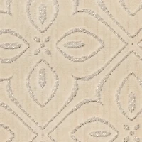 Ivory Floral Charm Washable Area Rug, 8x10