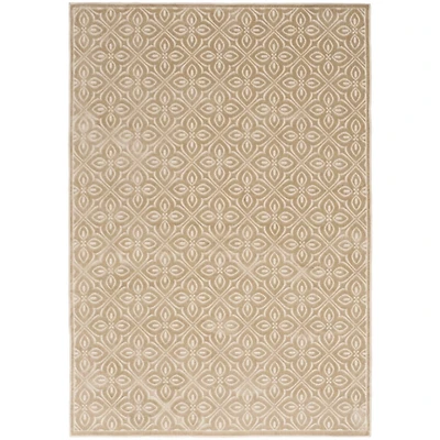 Beige Floral Charm Washable Area Rug, 5x7