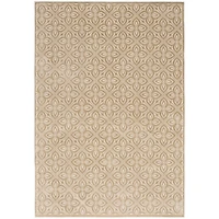 Beige Floral Charm Washable Area Rug, 5x7