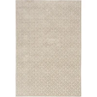 Silver Floral Charm Washable Area Rug, 5x7