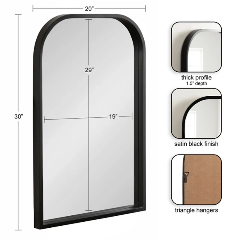 Black Arch Travis Wall Mirror
