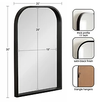 Black Arch Travis Wall Mirror