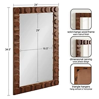 Walnut Wood Lunara Wall Mirror
