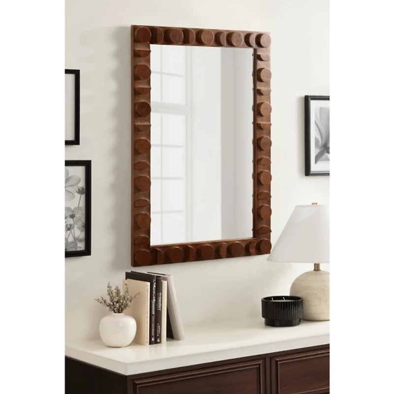 Walnut Wood Lunara Wall Mirror