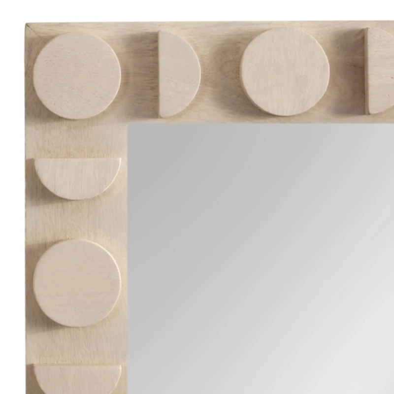 Ivory Wood Lunara Wall Mirror
