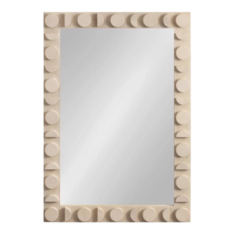 Ivory Wood Lunara Wall Mirror