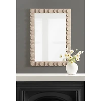 Ivory Wood Lunara Wall Mirror