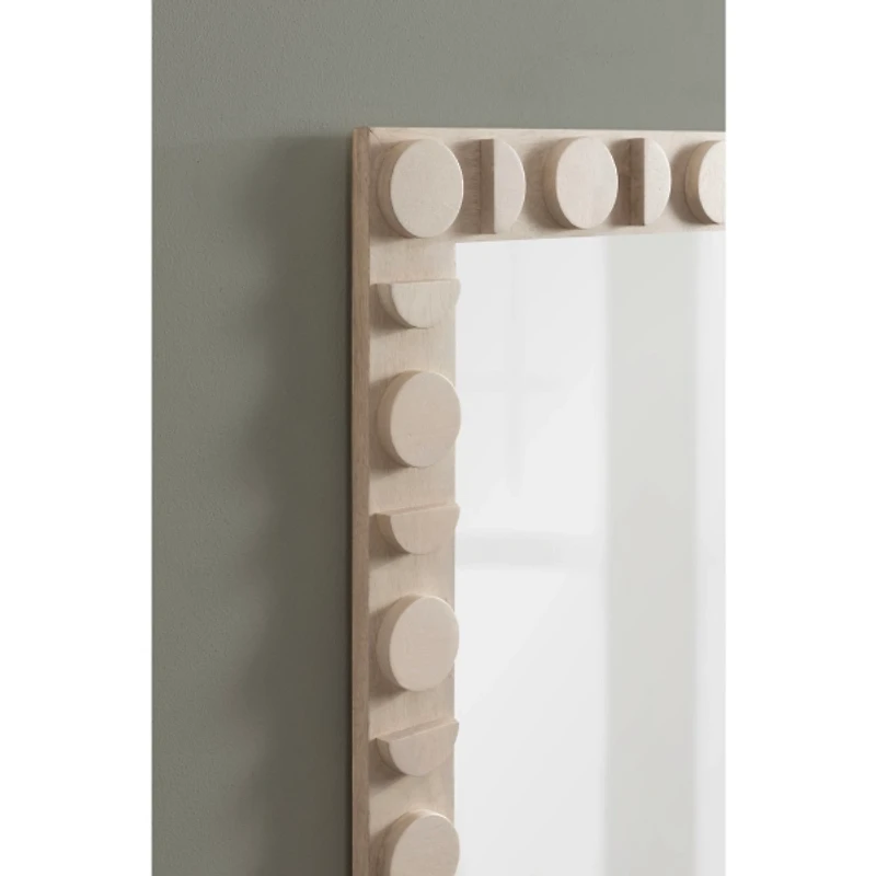 Ivory Wood Lunara Wall Mirror