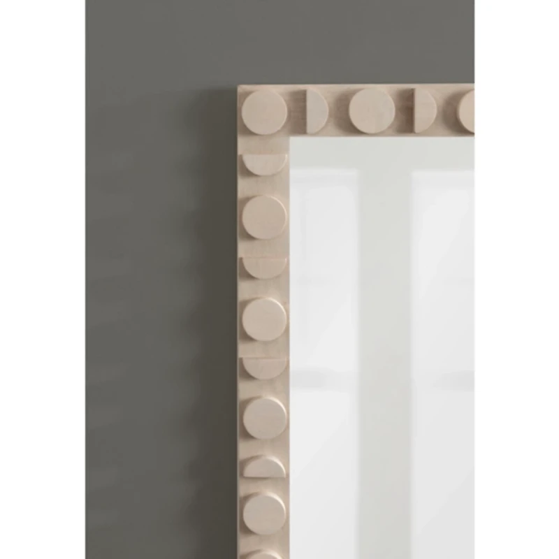 Ivory Wood Lunara Wall Mirror