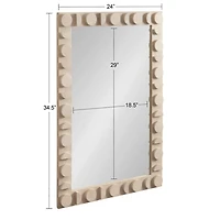 Ivory Wood Lunara Wall Mirror