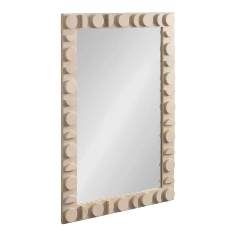 Ivory Wood Lunara Wall Mirror