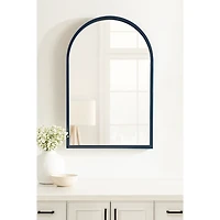 Navy Blue Arch Wood Wall Mirror