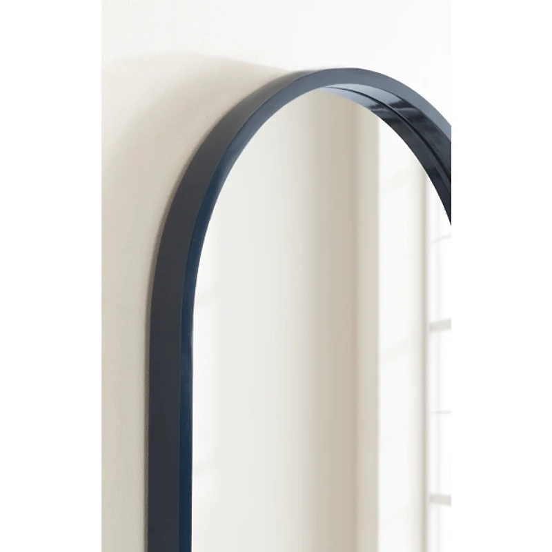 Navy Blue Arch Wood Wall Mirror