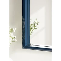 Navy Blue Arch Wood Wall Mirror