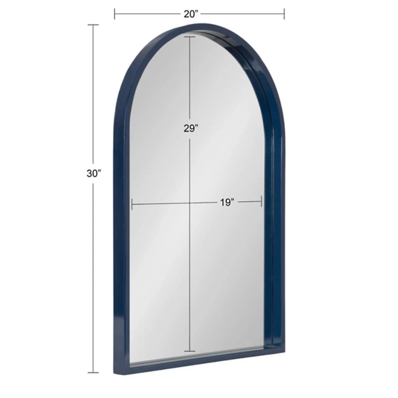 Navy Blue Arch Wood Wall Mirror