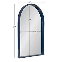 Navy Blue Arch Wood Wall Mirror