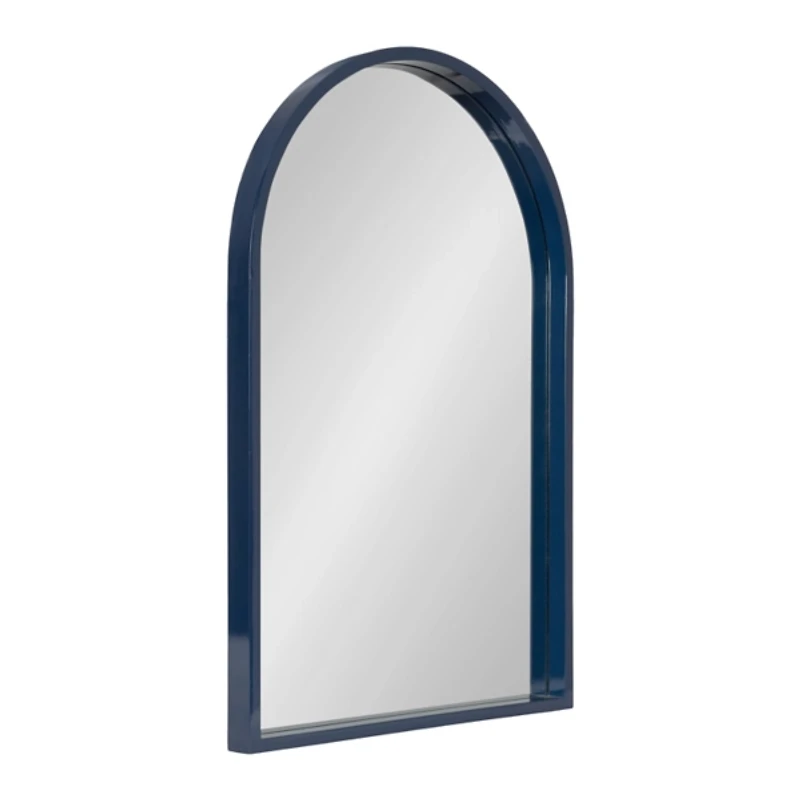 Navy Blue Arch Wood Wall Mirror