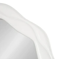 Round White Wavy Wall Mirror