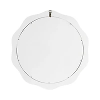 Round White Wavy Wall Mirror