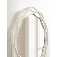 Round White Wavy Wall Mirror