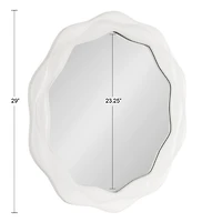 Round White Wavy Wall Mirror