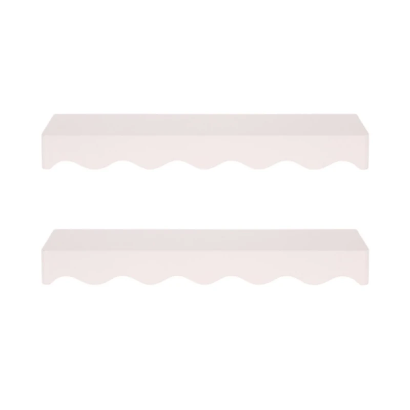 Pink Scalloped Floating Wall Shelves, Set of 2