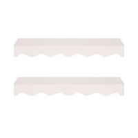 Pink Scalloped Floating Wall Shelves, Set of 2